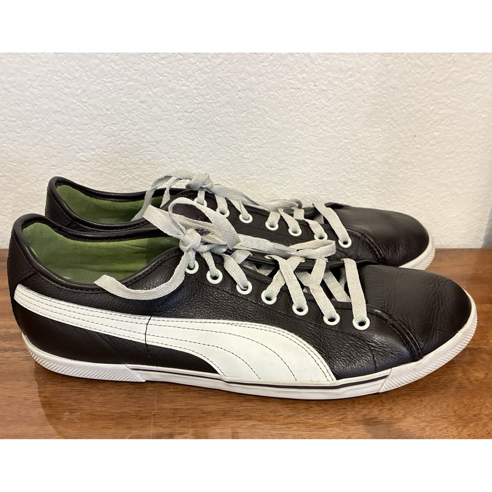 PUMA Benecio Espresso Brown Leather Sneaker Size 11 Retro Skate Minimalist
